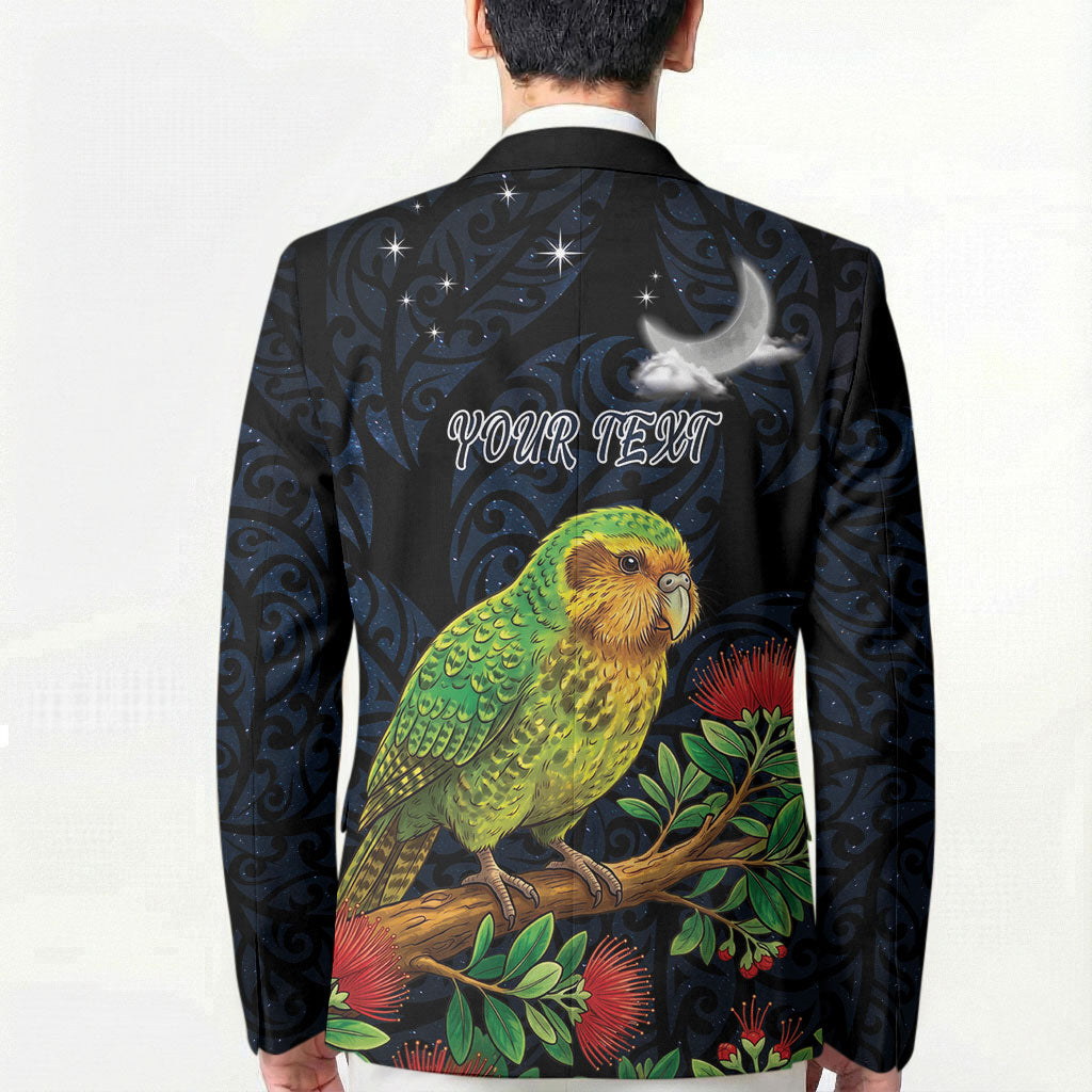 New Zealand Kakapo Matariki Personalised Blazer Pohutukawa Flower Galaxy Maori Pattern