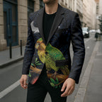 New Zealand Kakapo Matariki Personalised Blazer Pohutukawa Flower Galaxy Maori Pattern