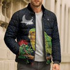 New Zealand Kakapo Matariki Personalised Bomber Puffer Jacket Pohutukawa Flower Galaxy Maori Pattern