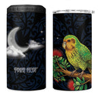 New Zealand Kakapo Matariki Personalised 4 in 1 Can Cooler Tumbler Pohutukawa Flower Galaxy Maori Pattern