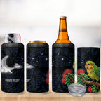 New Zealand Kakapo Matariki Personalised 4 in 1 Can Cooler Tumbler Pohutukawa Flower Galaxy Maori Pattern