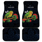 New Zealand Kakapo Matariki Personalised Car Mats Pohutukawa Flower Galaxy Maori Pattern