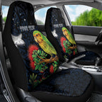 New Zealand Kakapo Matariki Personalised Car Seat Cover Pohutukawa Flower Galaxy Maori Pattern