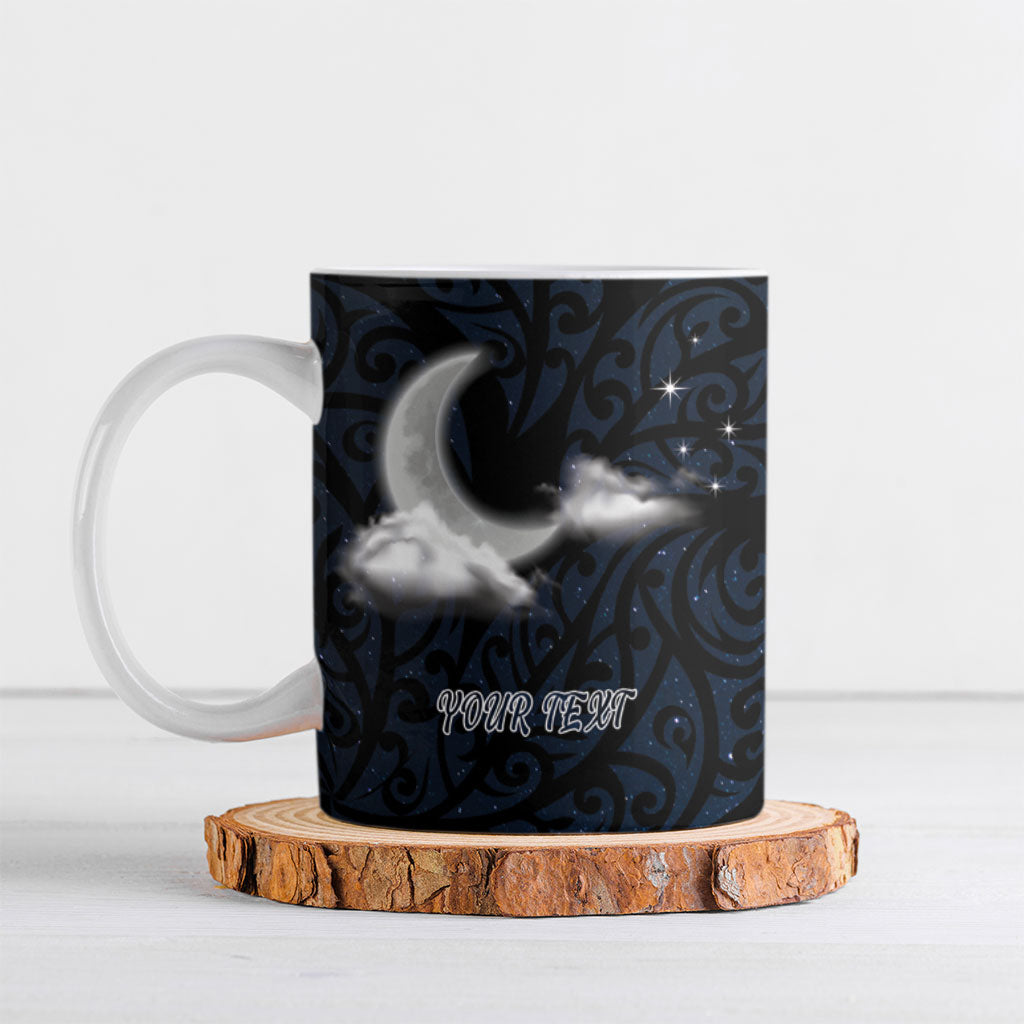 New Zealand Kakapo Matariki Personalised Ceramic Mug Pohutukawa Flower Galaxy Maori Pattern