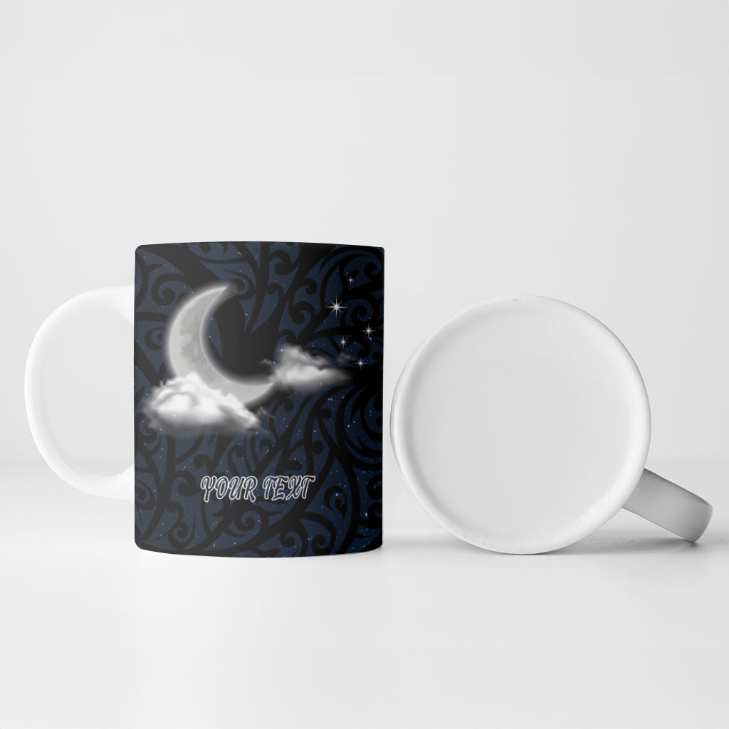 New Zealand Kakapo Matariki Personalised Ceramic Mug Pohutukawa Flower Galaxy Maori Pattern