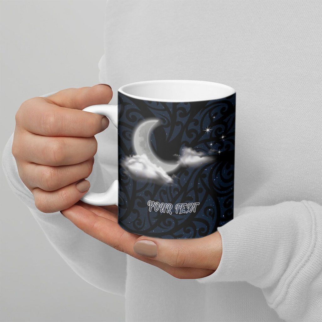 New Zealand Kakapo Matariki Personalised Ceramic Mug Pohutukawa Flower Galaxy Maori Pattern