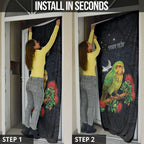 New Zealand Kakapo Matariki Personalised Door Cover Pohutukawa Flower Galaxy Maori Pattern