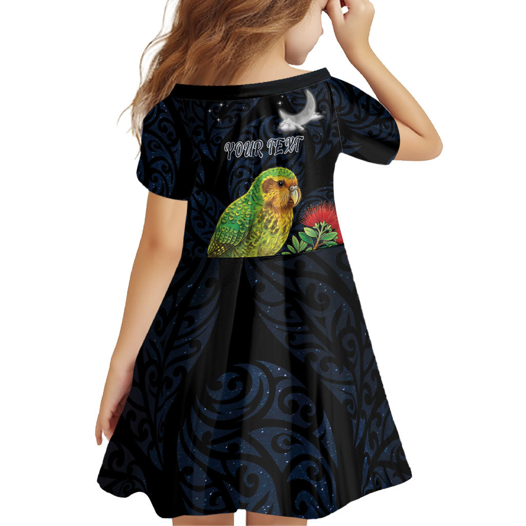 New Zealand Kakapo Matariki Personalised Family Matching Off Shoulder Maxi Dress and Hawaiian Shirt Pohutukawa Flower Galaxy Maori Pattern