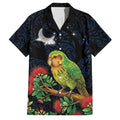 New Zealand Kakapo Matariki Personalised Family Matching Off Shoulder Maxi Dress and Hawaiian Shirt Pohutukawa Flower Galaxy Maori Pattern