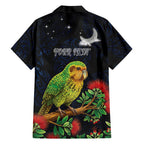 New Zealand Kakapo Matariki Personalised Family Matching Off Shoulder Maxi Dress and Hawaiian Shirt Pohutukawa Flower Galaxy Maori Pattern