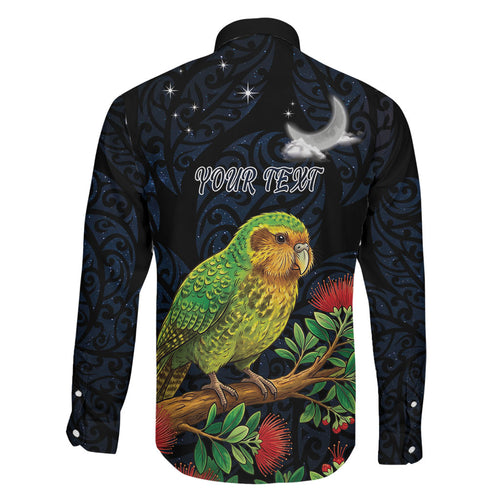 New Zealand Kakapo Matariki Personalised Family Matching Tank Maxi Dress and Hawaiian Shirt Pohutukawa Flower Galaxy Maori Pattern