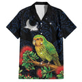 New Zealand Kakapo Matariki Personalised Hawaiian Shirt Pohutukawa Flower Galaxy Maori Pattern