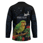 New Zealand Kakapo Matariki Personalised Hockey Jersey Pohutukawa Flower Galaxy Maori Pattern