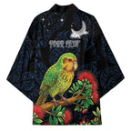 New Zealand Kakapo Matariki Personalised Kimono Pohutukawa Flower Galaxy Maori Pattern