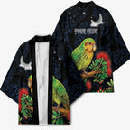 New Zealand Kakapo Matariki Personalised Kimono Pohutukawa Flower Galaxy Maori Pattern