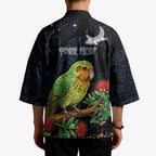 New Zealand Kakapo Matariki Personalised Kimono Pohutukawa Flower Galaxy Maori Pattern