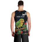New Zealand Kakapo Matariki Personalised Men Tank Top Pohutukawa Flower Galaxy Maori Pattern
