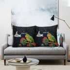 New Zealand Kakapo Matariki Personalised Pillow Cover Pohutukawa Flower Galaxy Maori Pattern