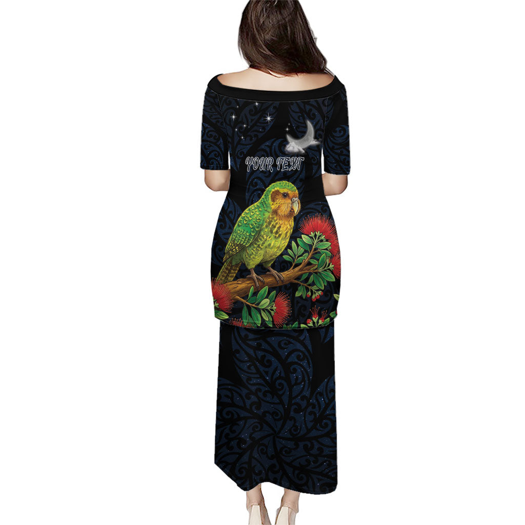 New Zealand Kakapo Matariki Personalised Puletasi Pohutukawa Flower Galaxy Maori Pattern