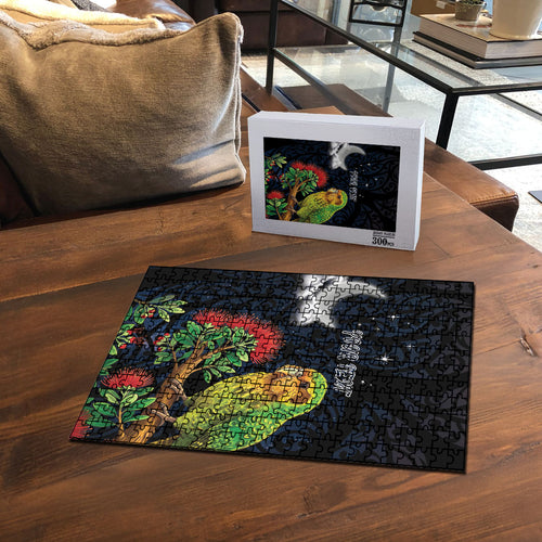 New Zealand Kakapo Matariki Personalised Puzzle Pohutukawa Flower Galaxy Maori Pattern