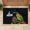 New Zealand Kakapo Matariki Personalised Rubber Doormat Pohutukawa Flower Galaxy Maori Pattern