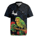 New Zealand Kakapo Matariki Personalised Rugby Jersey Pohutukawa Flower Galaxy Maori Pattern