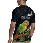 New Zealand Kakapo Matariki Personalised Rugby Jersey Pohutukawa Flower Galaxy Maori Pattern