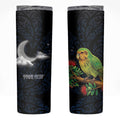 New Zealand Kakapo Matariki Personalised Skinny Tumbler Pohutukawa Flower Galaxy Maori Pattern