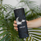 New Zealand Kakapo Matariki Personalised Skinny Tumbler Pohutukawa Flower Galaxy Maori Pattern