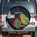 New Zealand Kakapo Matariki Personalised Spare Tire Cover Pohutukawa Flower Galaxy Maori Pattern