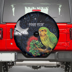New Zealand Kakapo Matariki Personalised Spare Tire Cover Pohutukawa Flower Galaxy Maori Pattern