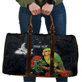 New Zealand Kakapo Matariki Personalised Travel Bag Pohutukawa Flower Galaxy Maori Pattern