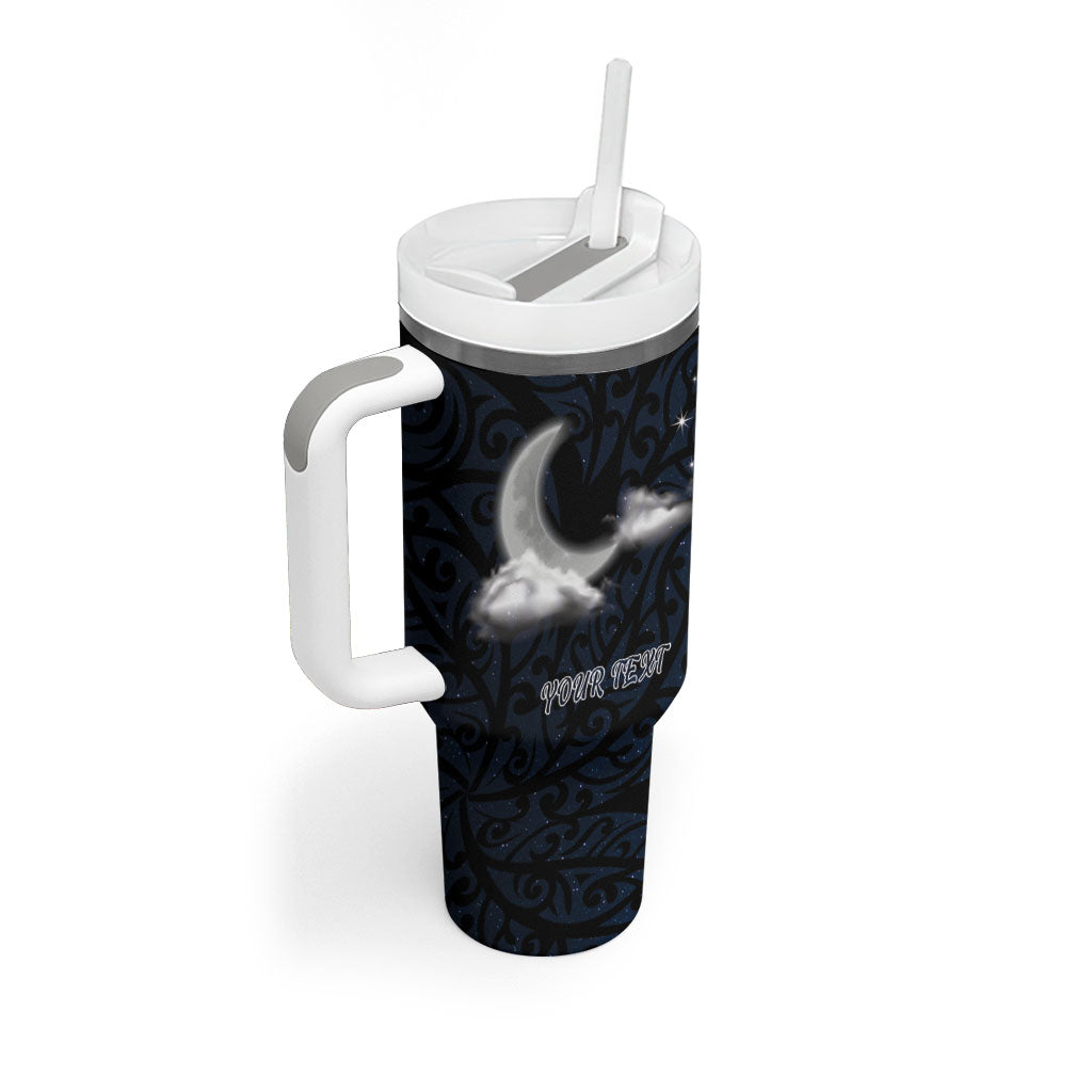 New Zealand Kakapo Matariki Personalised Tumbler With Handle Pohutukawa Flower Galaxy Maori Pattern