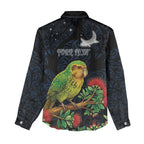 New Zealand Kakapo Matariki Personalised Women Casual Shirt Pohutukawa Flower Galaxy Maori Pattern