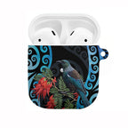 Tui Bird Kakabeak New Zealand AirPods Case Clianthus Galaxy Maori Koru Pattern