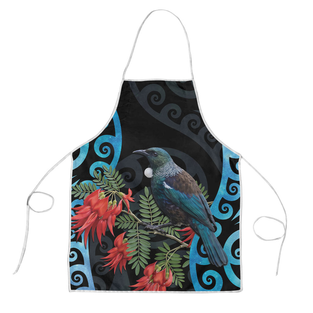 Tui Bird Kakabeak New Zealand Apron Clianthus Galaxy Maori Koru Pattern