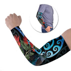 Tui Bird Kakabeak New Zealand Arm Sleeves Clianthus Galaxy Maori Koru Pattern
