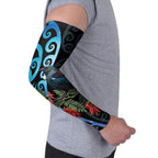 Tui Bird Kakabeak New Zealand Arm Sleeves Clianthus Galaxy Maori Koru Pattern