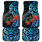 Tui Bird Kakabeak New Zealand Car Mats Clianthus Galaxy Maori Koru Pattern