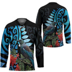Tui Bird Kakabeak New Zealand Hockey Jersey Clianthus Galaxy Maori Koru Pattern