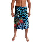 Tui Bird Kakabeak New Zealand Lavalava Clianthus Galaxy Maori Koru Pattern