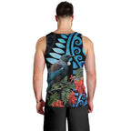 Tui Bird Kakabeak New Zealand Men Tank Top Clianthus Galaxy Maori Koru Pattern