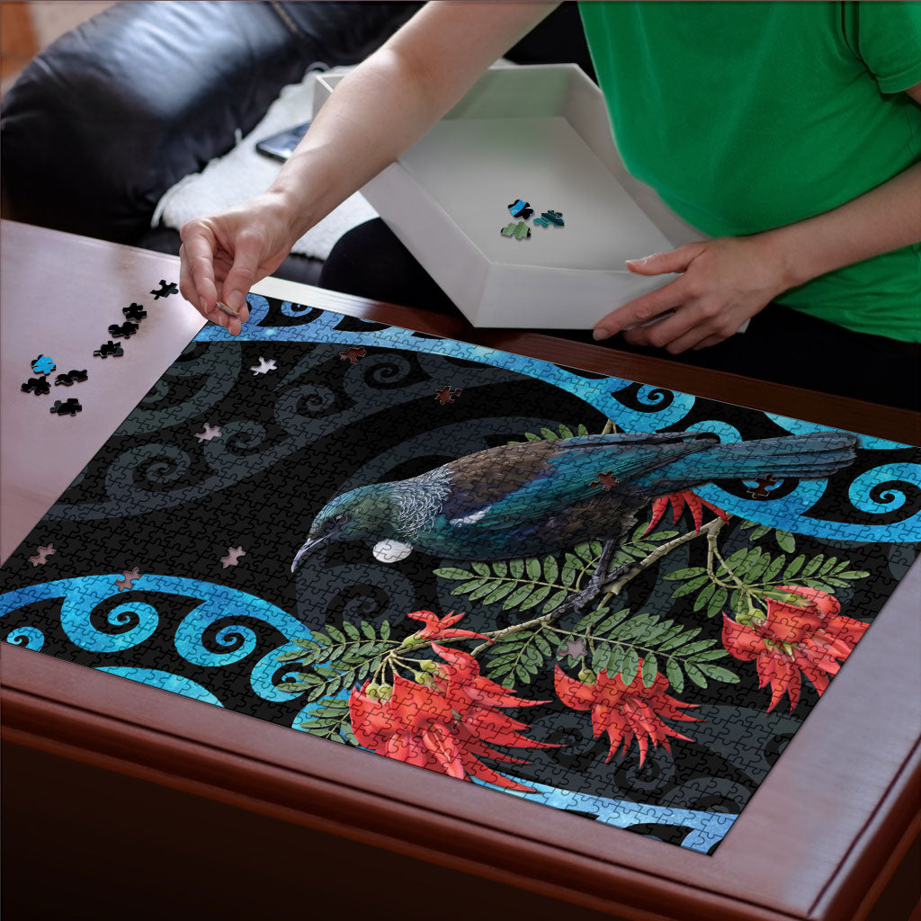 Tui Bird Kakabeak New Zealand Puzzle Clianthus Galaxy Maori Koru Pattern