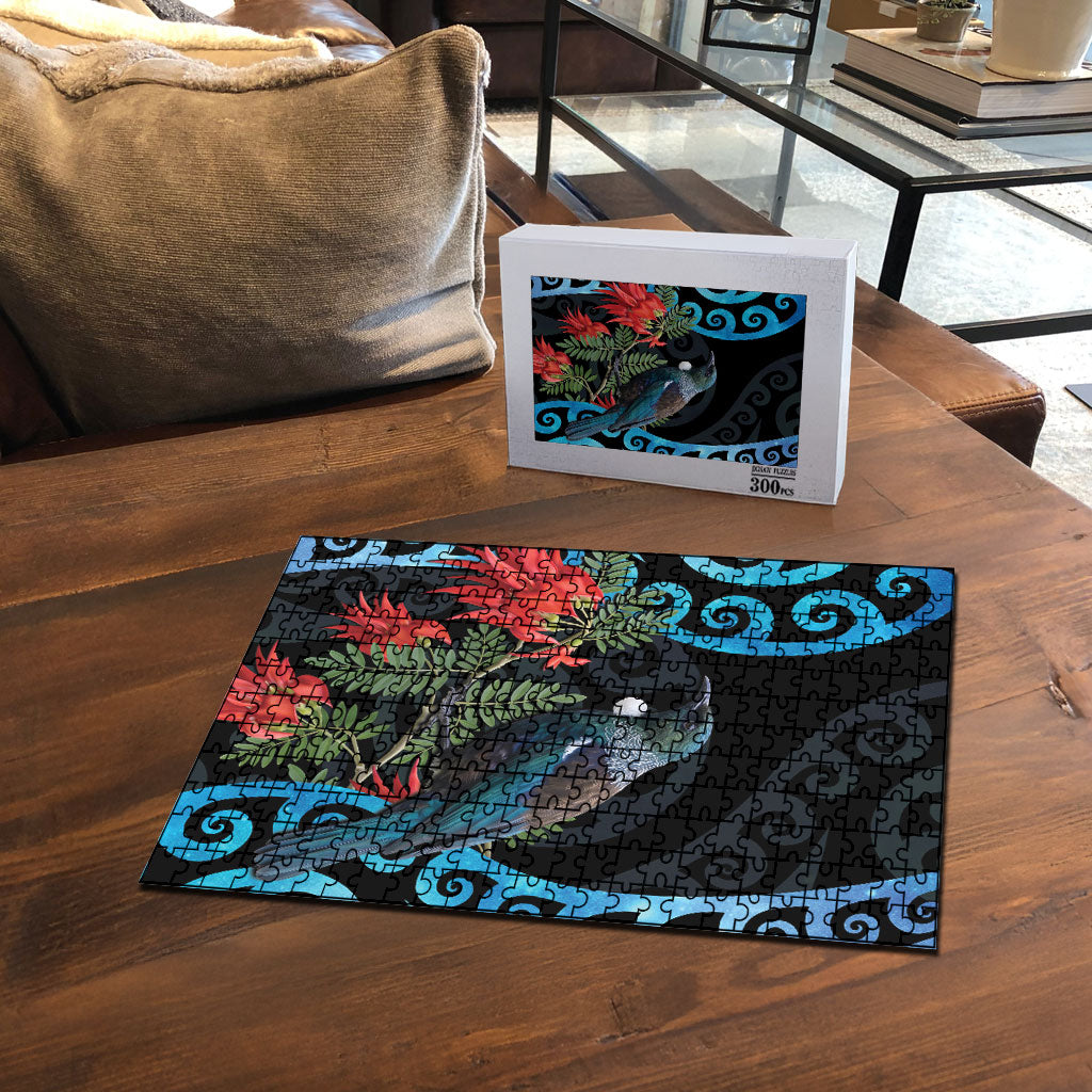 Tui Bird Kakabeak New Zealand Puzzle Clianthus Galaxy Maori Koru Pattern