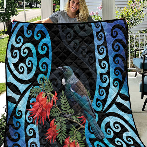 Tui Bird Kakabeak New Zealand Quilt Clianthus Galaxy Maori Koru Pattern