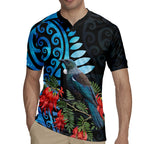 Tui Bird Kakabeak New Zealand Rugby Jersey Clianthus Galaxy Maori Koru Pattern
