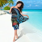 Tui Bird Kakabeak New Zealand Sarong Clianthus Galaxy Maori Koru Pattern