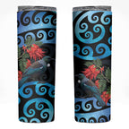 Tui Bird Kakabeak New Zealand Skinny Tumbler Clianthus Galaxy Maori Koru Pattern