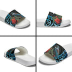 Tui Bird Kakabeak New Zealand Slide Sandals Clianthus Galaxy Maori Koru Pattern