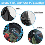 Tui Bird Kakabeak New Zealand Spare Tire Cover Clianthus Galaxy Maori Koru Pattern